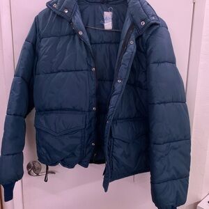 Dark Blue Puffer Jacket